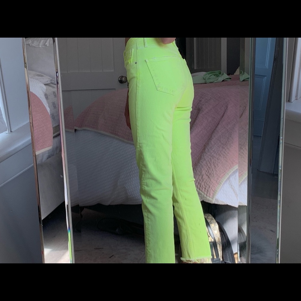 Neon yellow/green jeans and T-shirt set